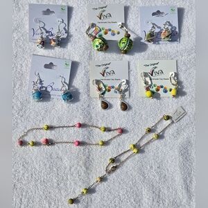 6 Viva Beads -Homemade Clay Beads - Earrings 2 Bracelets